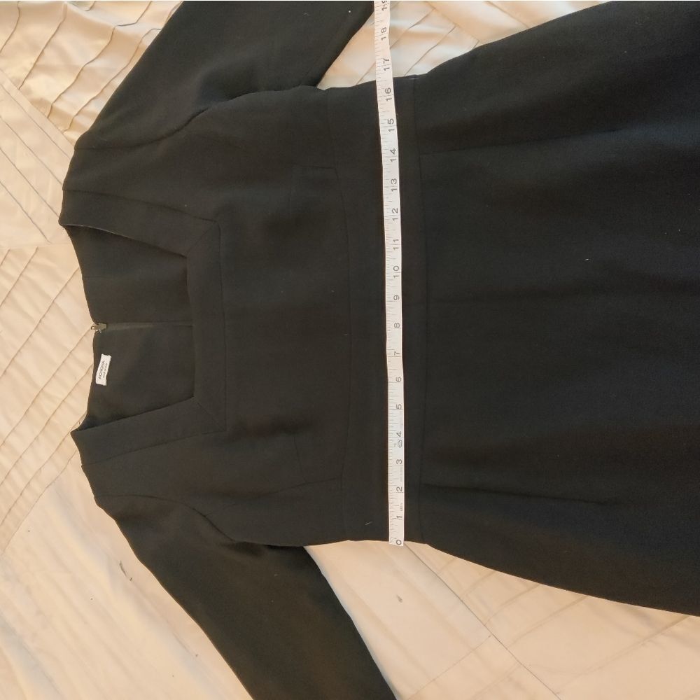 AGNONA black wool crepe square neck midi dress made in Italy euc - Picture 5 of 9